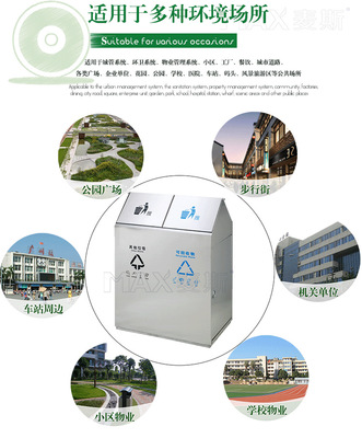 【厂家专业定制高端分类方形摇盖垃圾桶 高档小区不锈钢户外桶批发】价格,厂家,图片,环卫垃圾桶/垃圾箱,广州市麦斯环保科技-